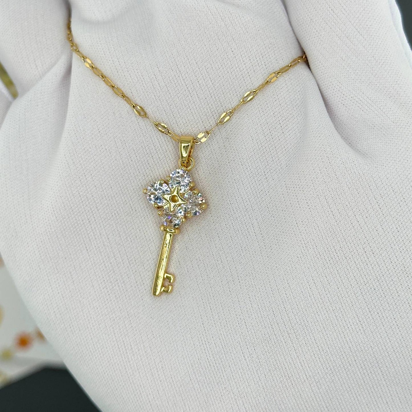 Gemora Special - 18K Vergulde "Key" Halsketting