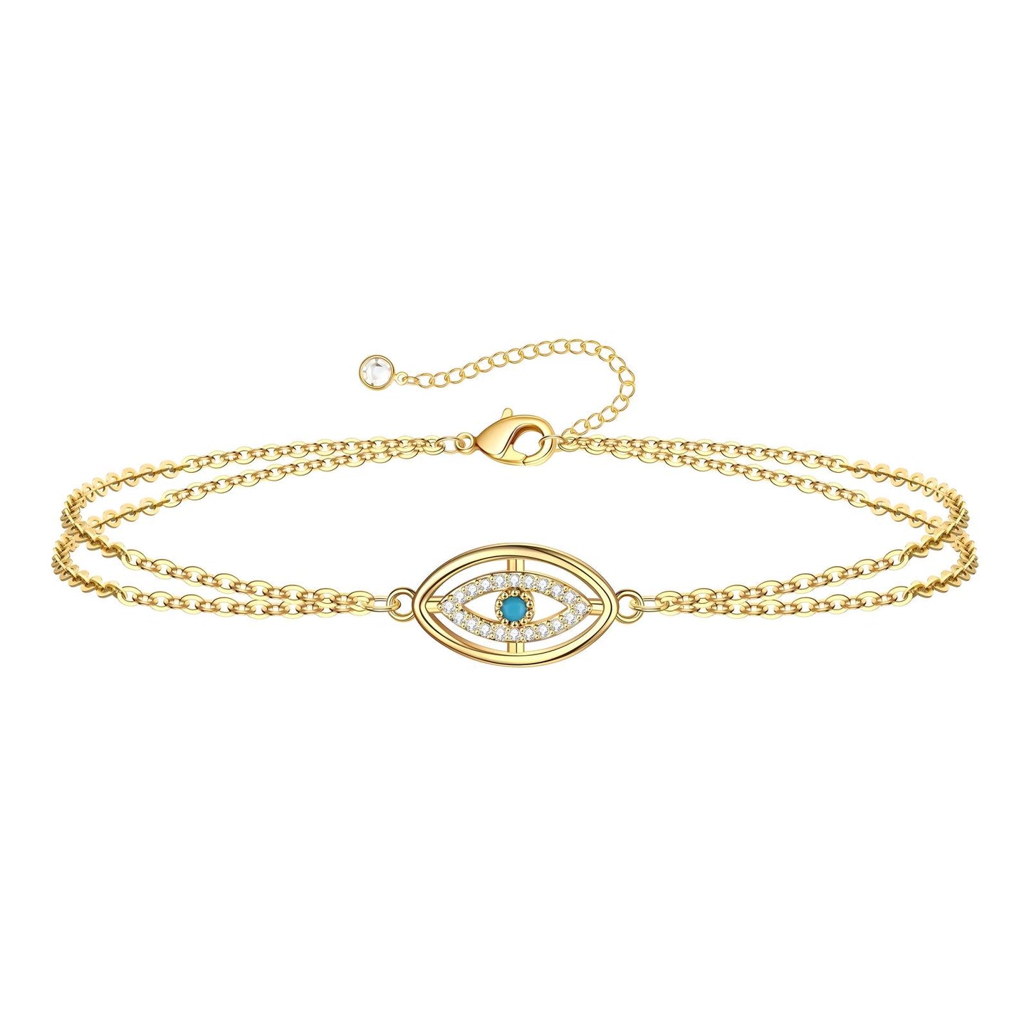 Gemora Special - 18K Vergulde "Evil Eye" Luxe Armband