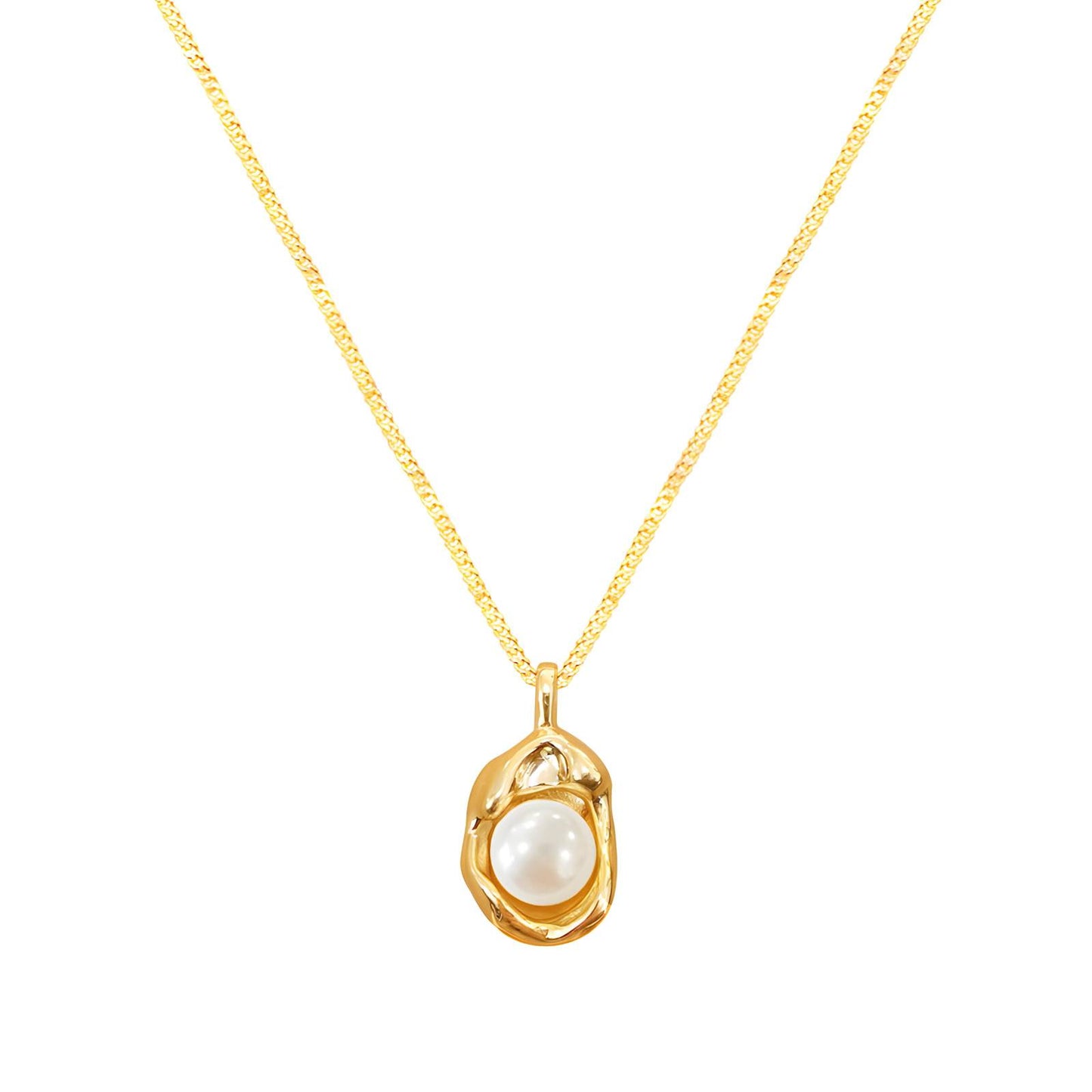 Gemora Special - 18K Goudvergulde Halsketting met Parel