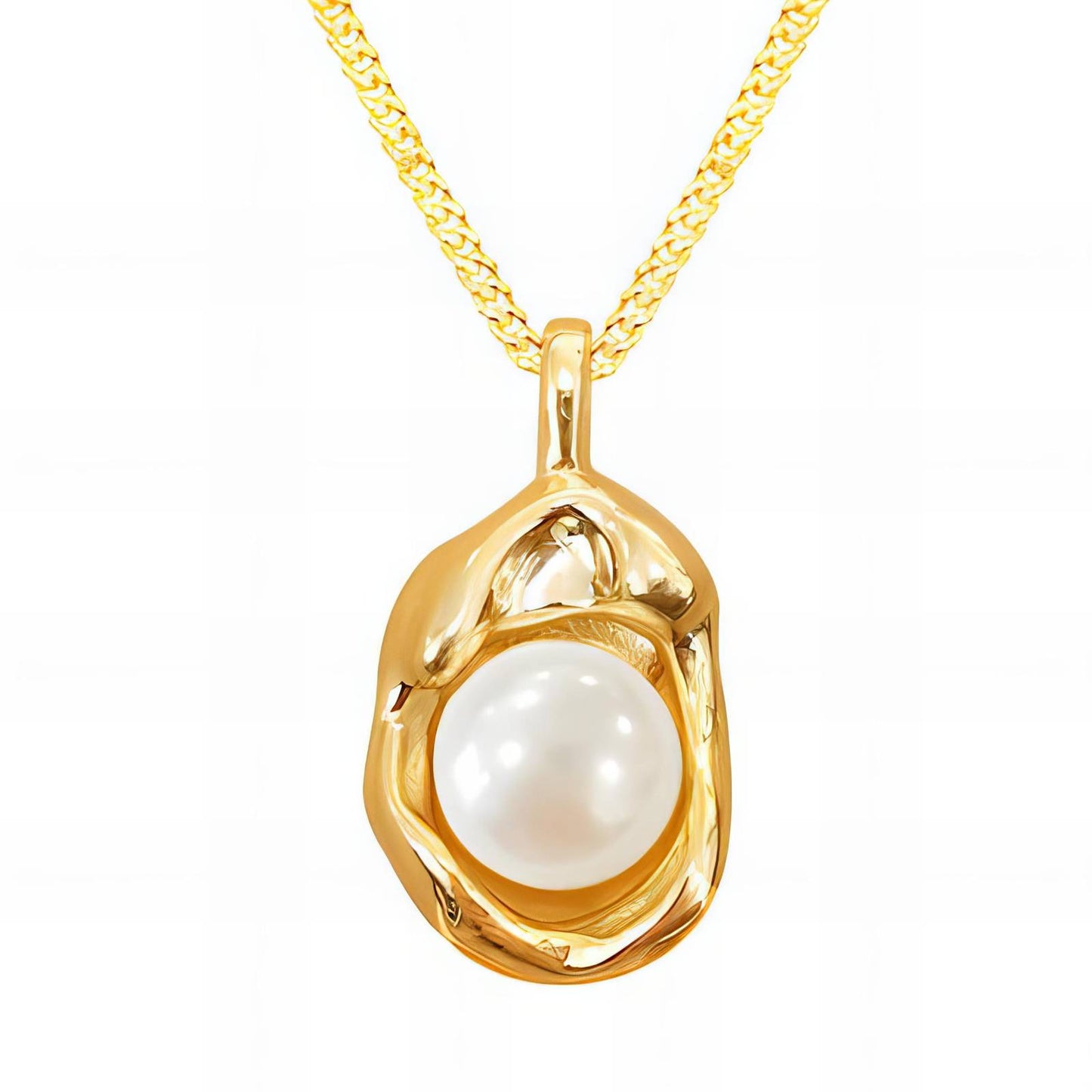 Gemora Special - 18K Goudvergulde Halsketting met Parel