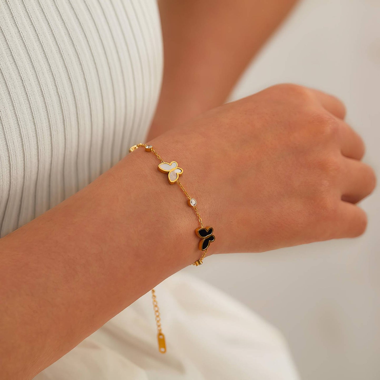 Gemora Special - 18K Goudvergulde "Vlinders" Armband