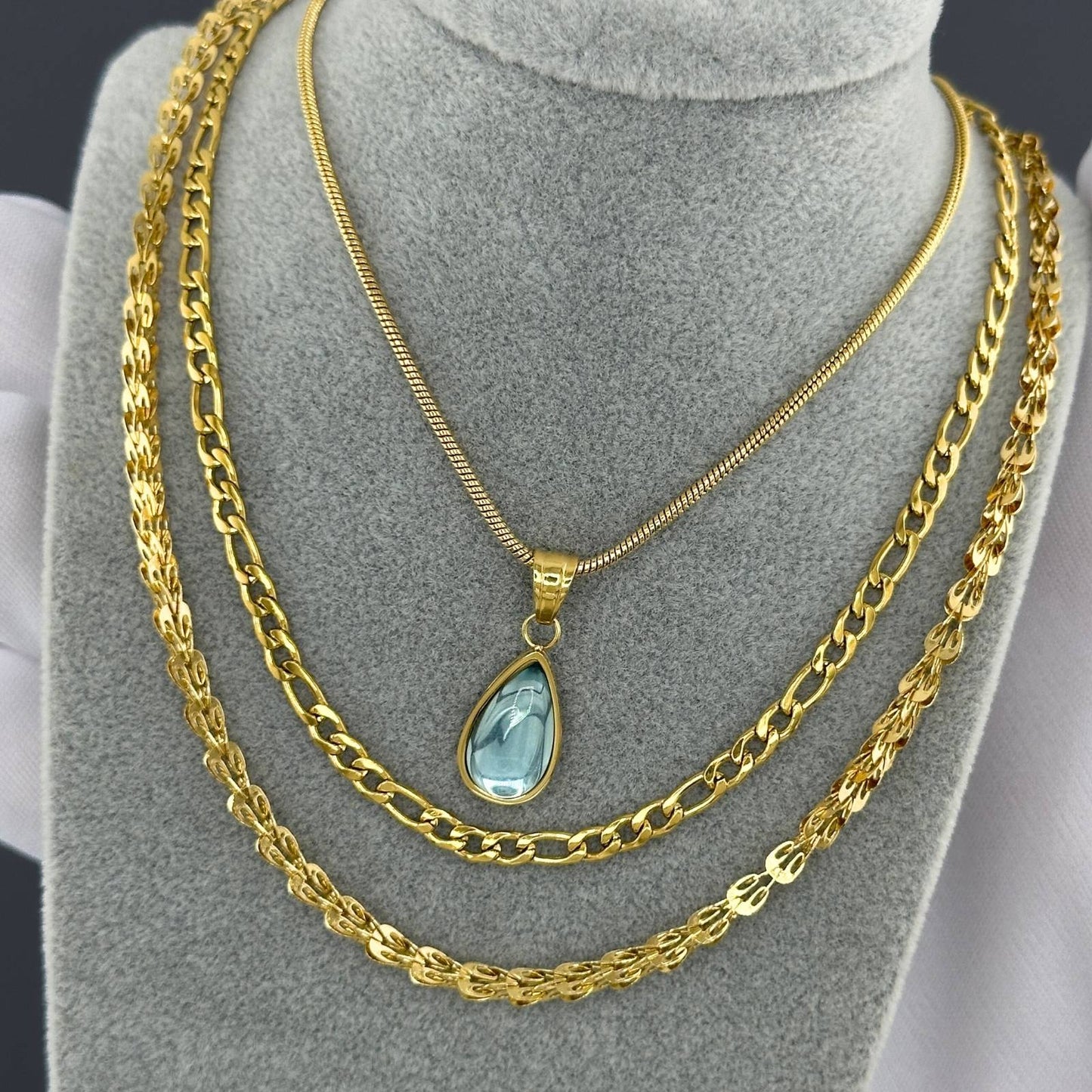 Gemora Special - 18K Goudvergulde "Betoverende Steen" Halsketting