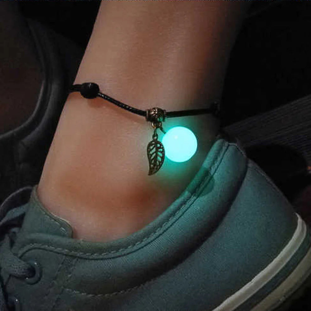 Adjustable Luminous Bead Anklets for Summer Beach