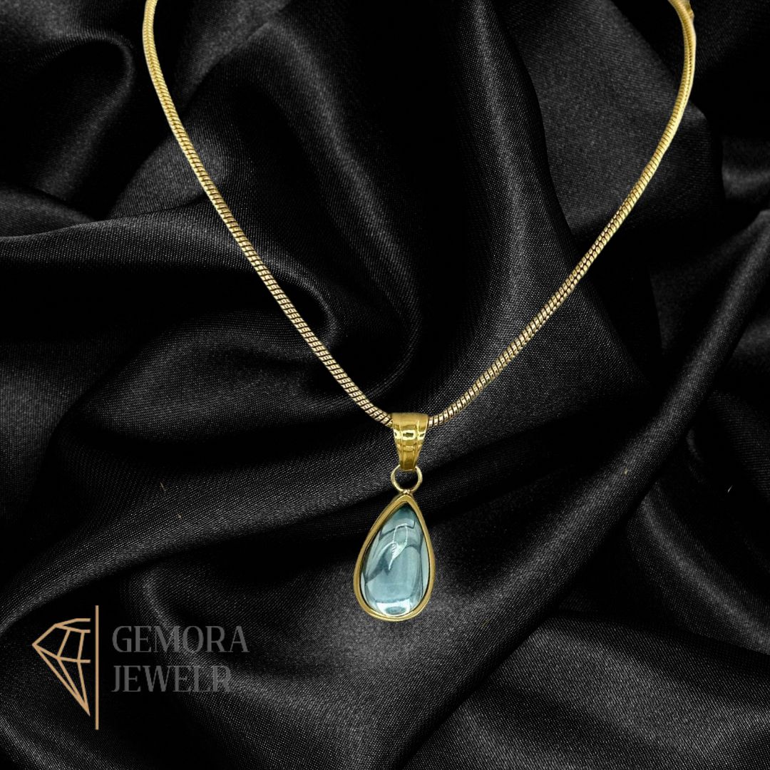 Gemora Special - 18K Goudvergulde "Betoverende Steen" Halsketting