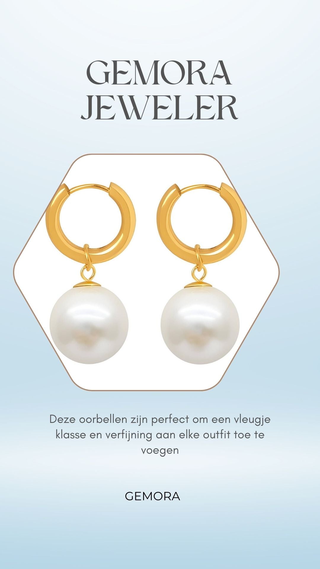 Gemora Special - 18K Vergulde Parel Oorbellen