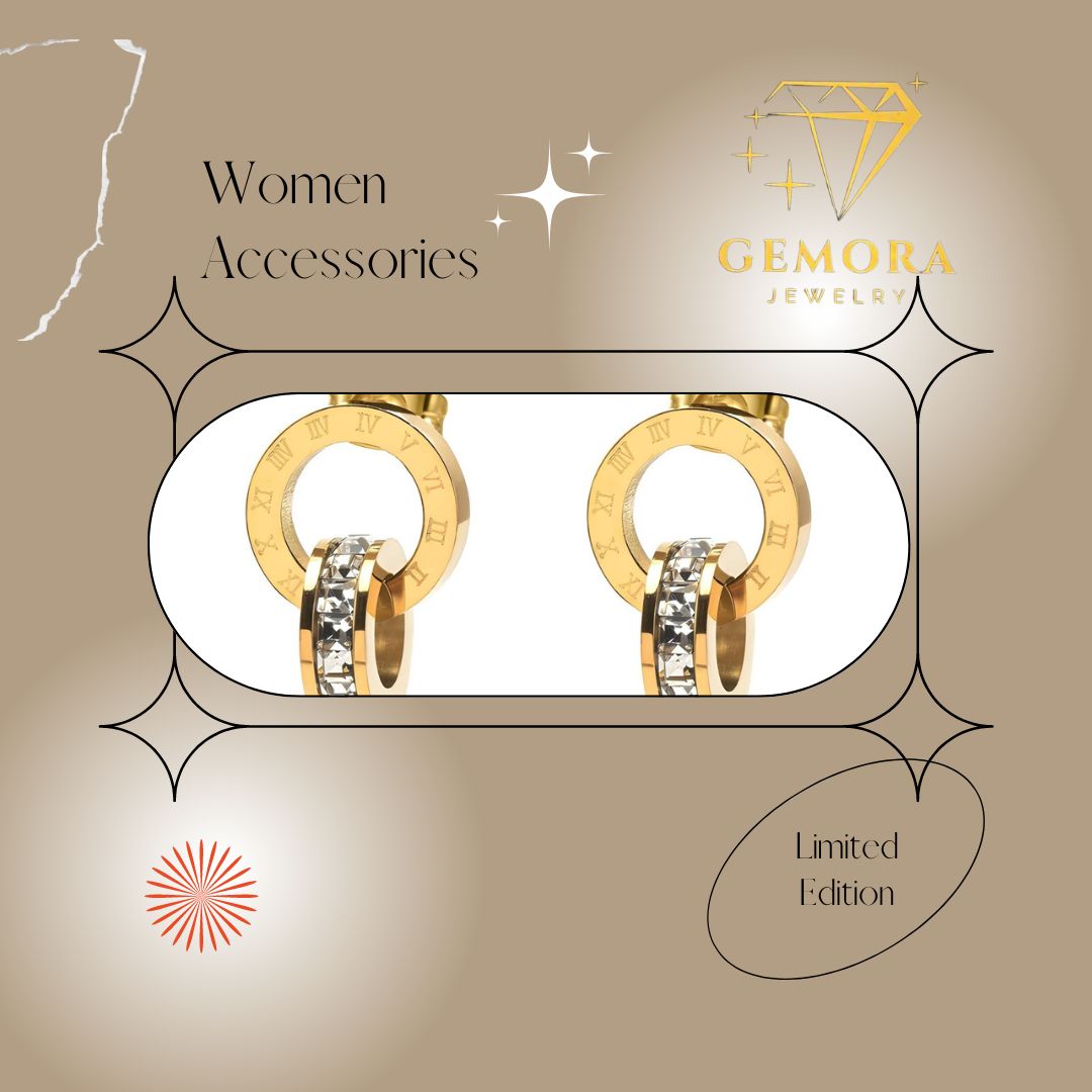 Gemora Special - 18K Vergulde Romeinse Kristal Oorbellen