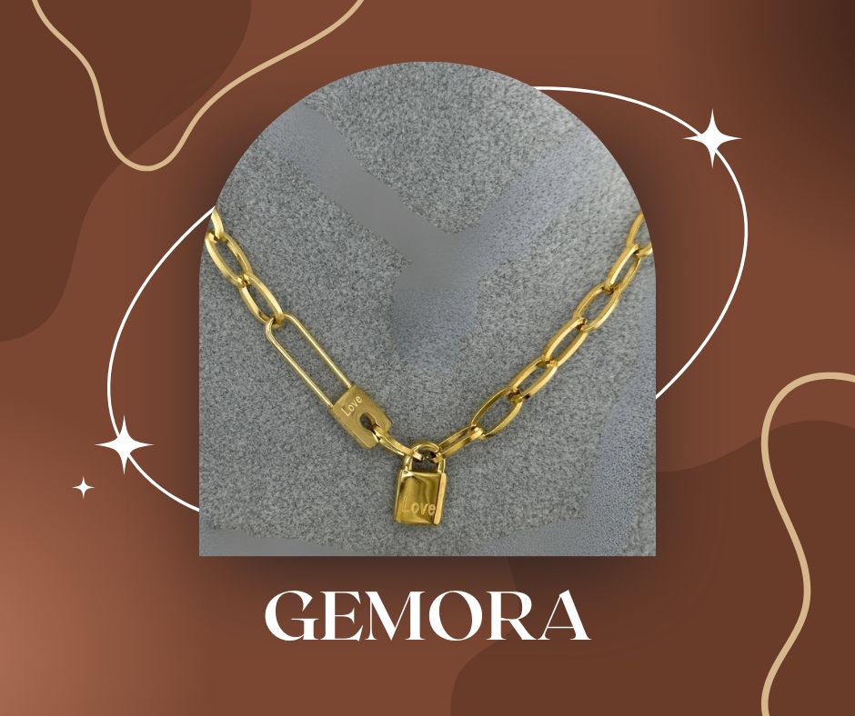 Gemora Special - 18K Vergulde "Lock" Halsketting