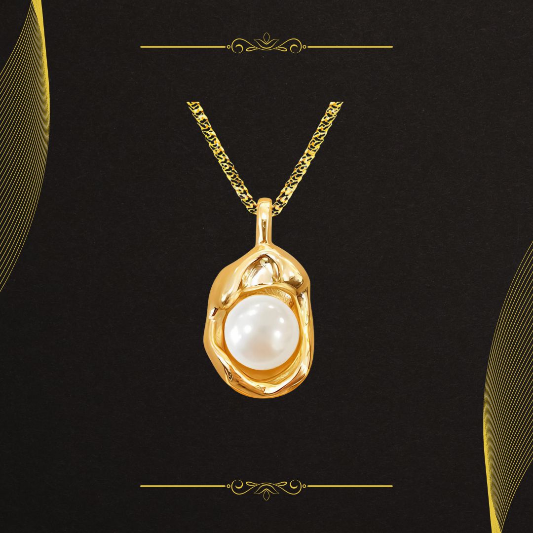 Gemora Special - 18K Goudvergulde Halsketting met Parel