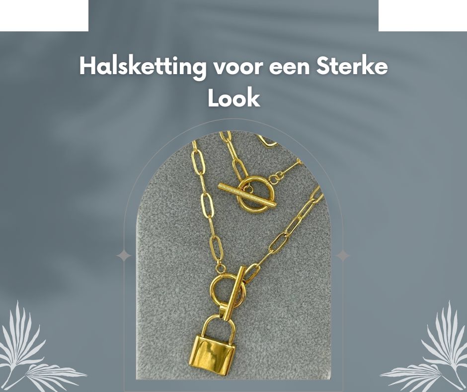 Gemora Special - 18K Goudvergulde "Lock" Halsketting