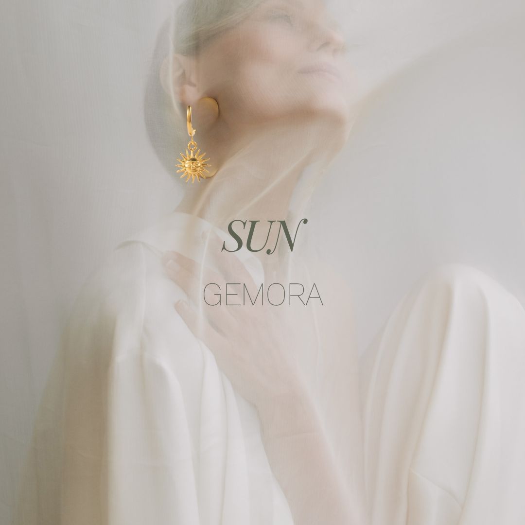 Gemora Special - 18K Vergulde "Sun" Oorbellen