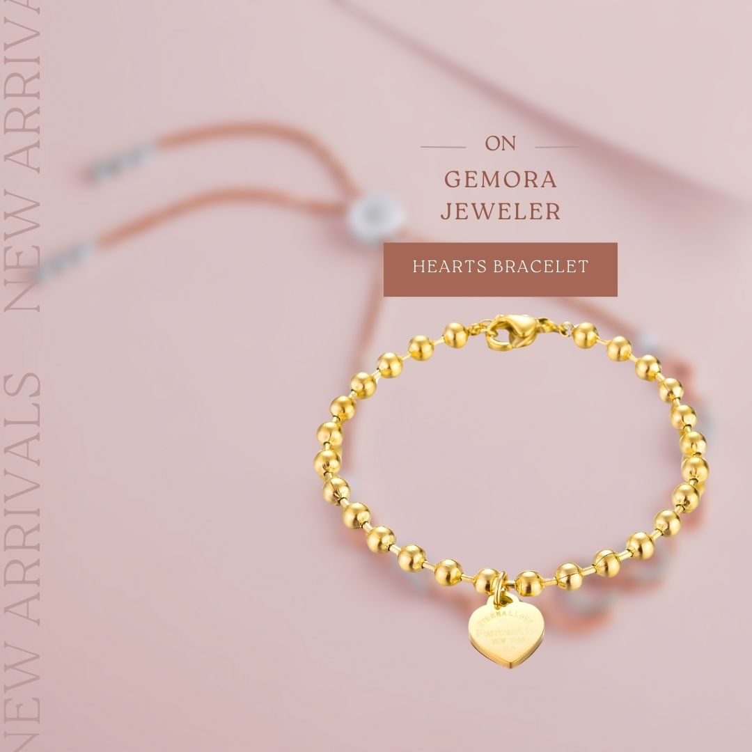 Gemora Special - 18K Goudvergulde "Hearts" Armband – Romantiek