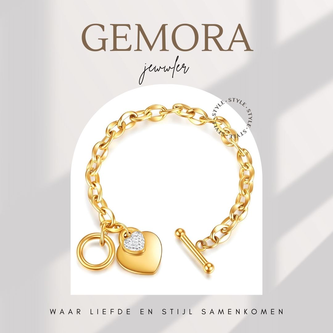 Gemora Special - 18K Goudvergulde "Hearts" Armband – Tijdloze Liefde