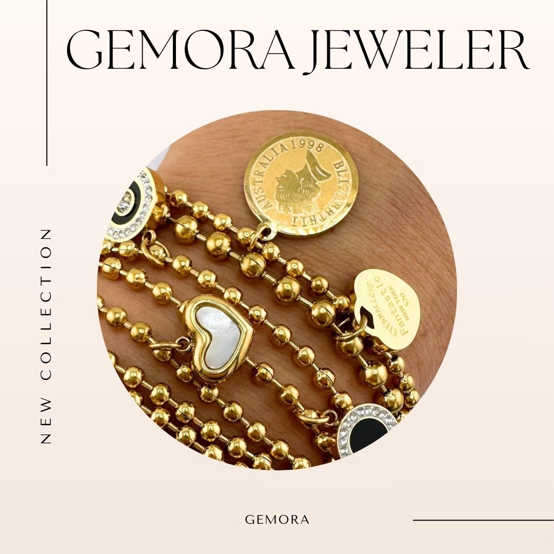Gemora Special - 18K Goudvergulde "Hearts" Armband – Romantiek