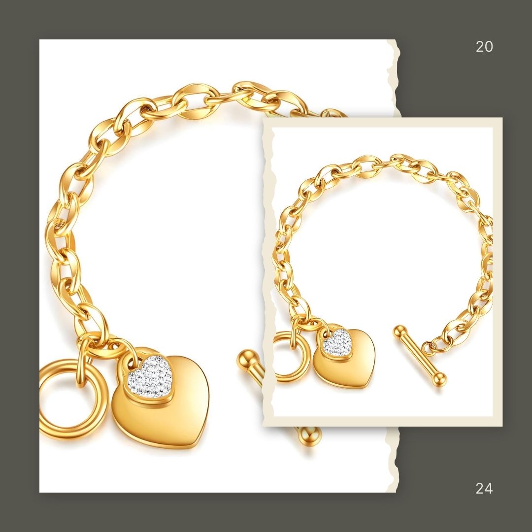 Gemora Special - 18K Goudvergulde "Hearts" Armband – Tijdloze Liefde