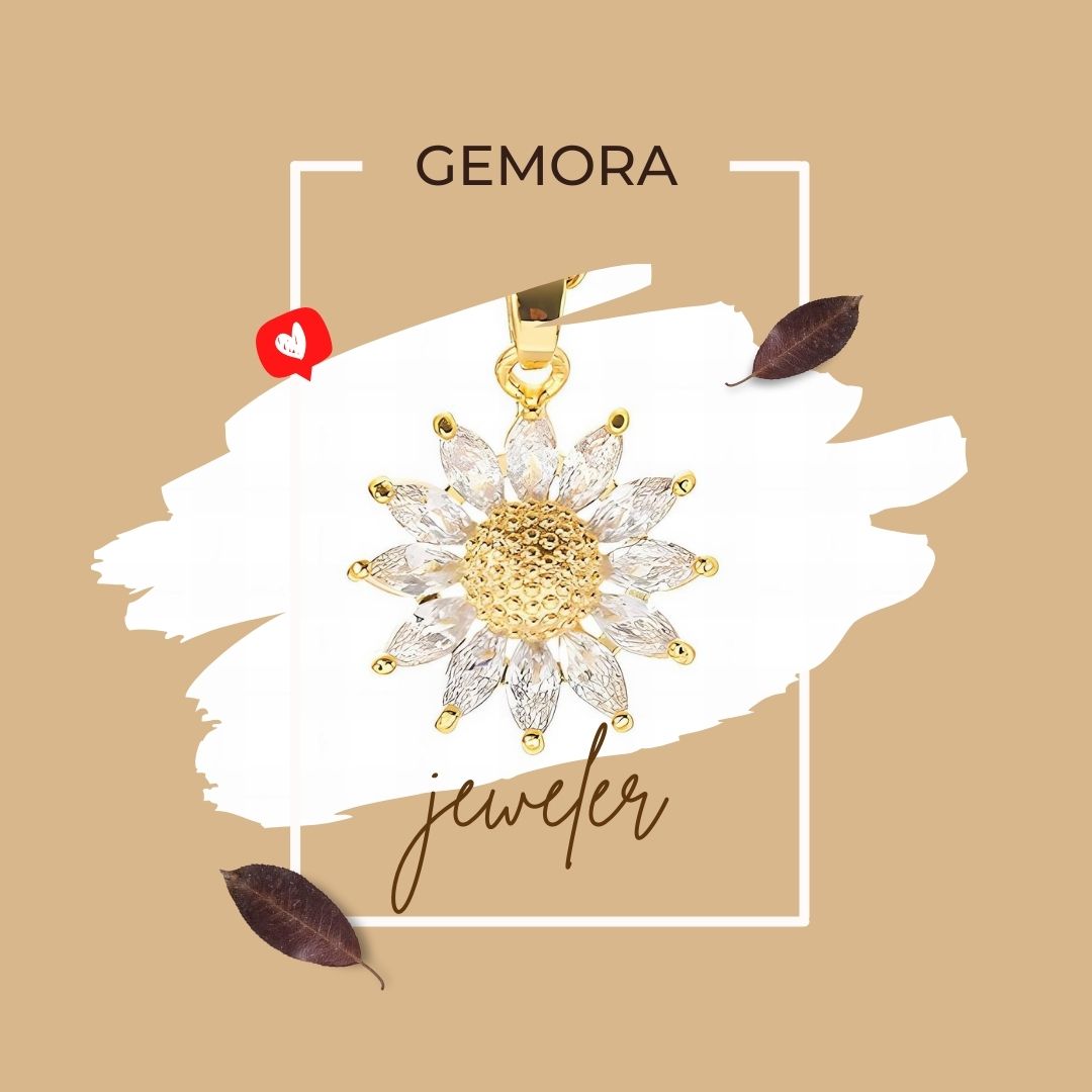 Gemora Special - 18K Goudvergulde "Flower" Halsketting