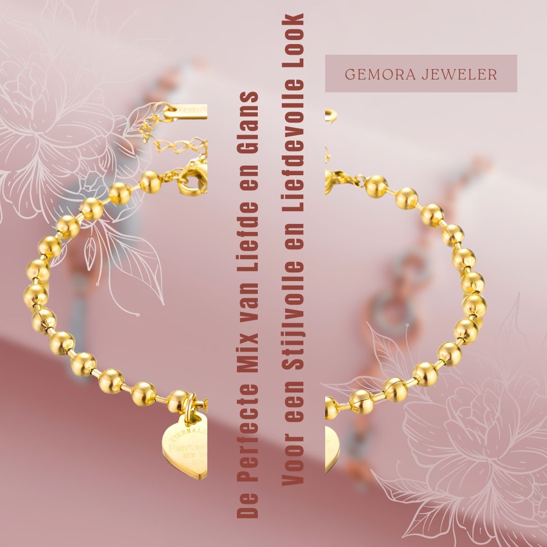 Gemora Special - 18K Goudvergulde "Hearts" Armband – Romantiek