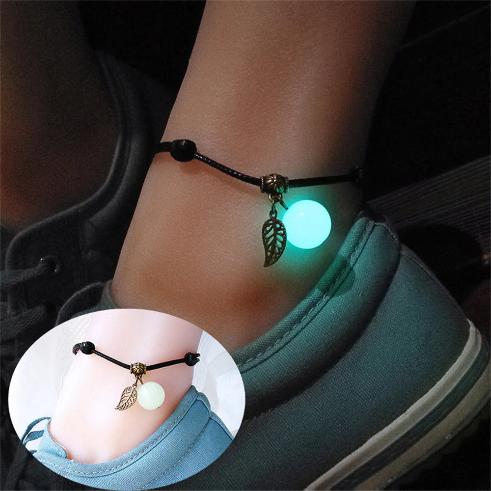 Adjustable Luminous Bead Anklets for Summer Beach