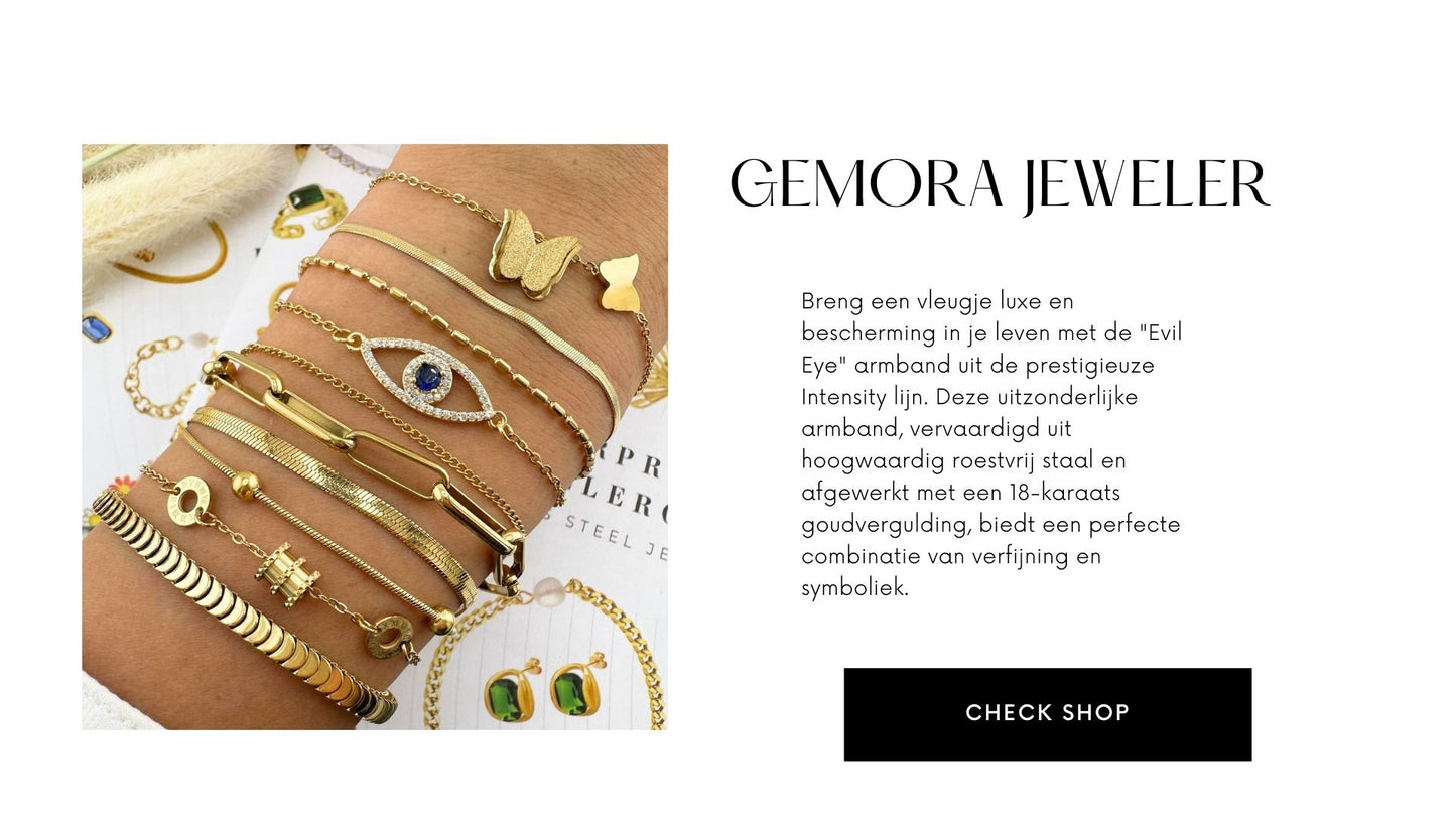 Gemora Special - 18K Goudvergulde "Evil Eye" Armband