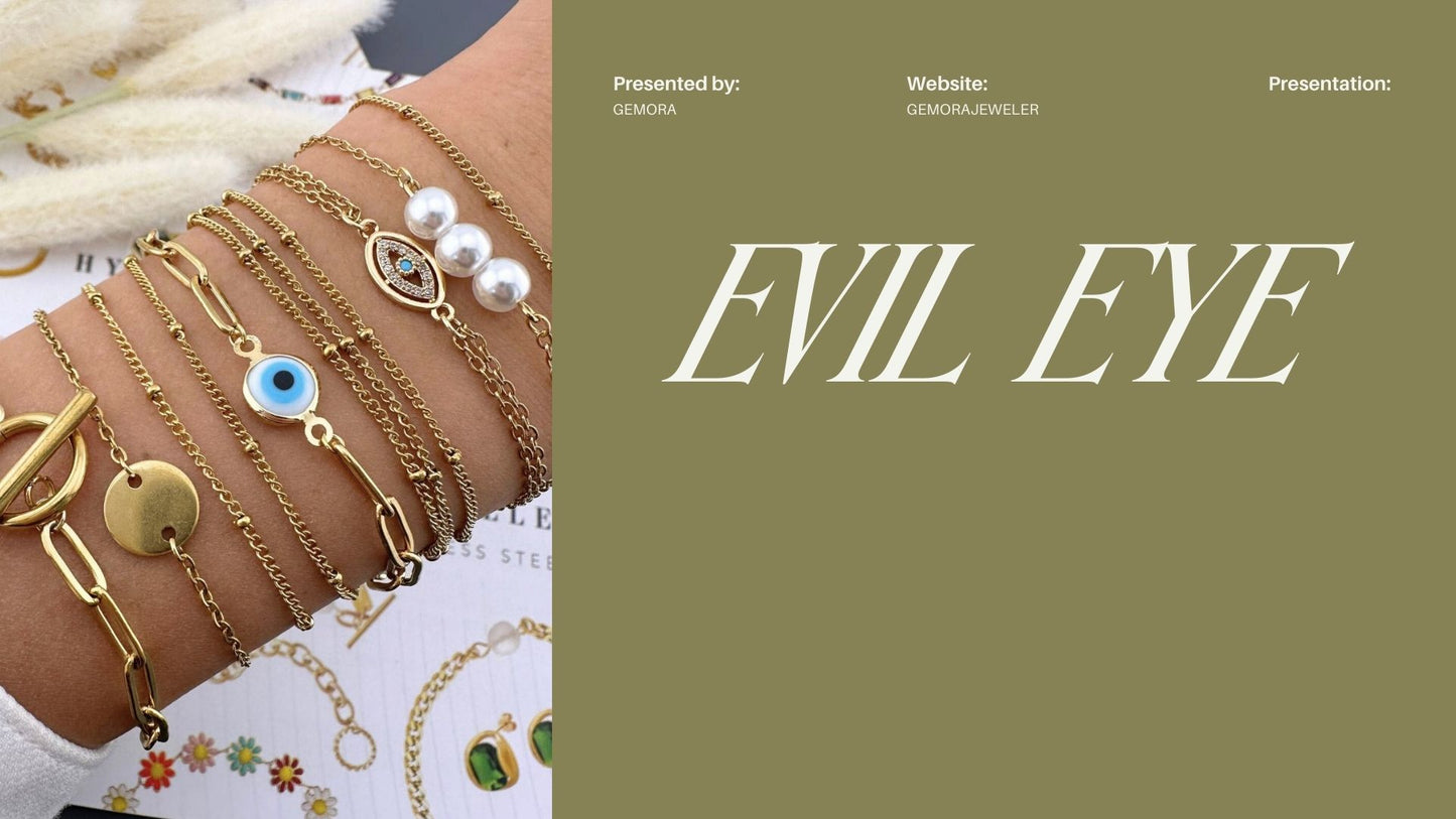 Gemora Special - 18K Vergulde "Evil Eye" Luxe Armband