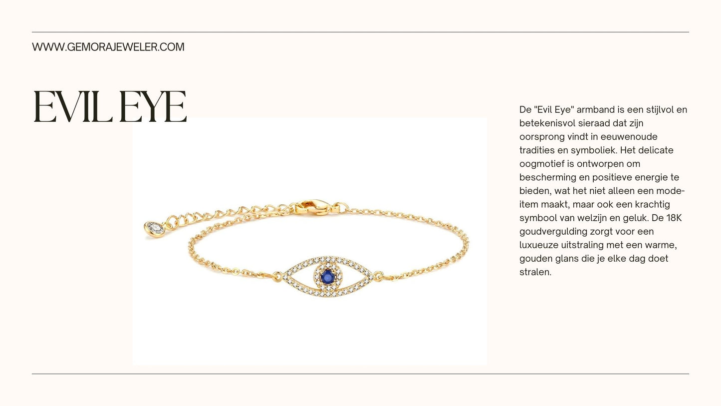 Gemora Special - 18K Goudvergulde "Evil Eye" Armband