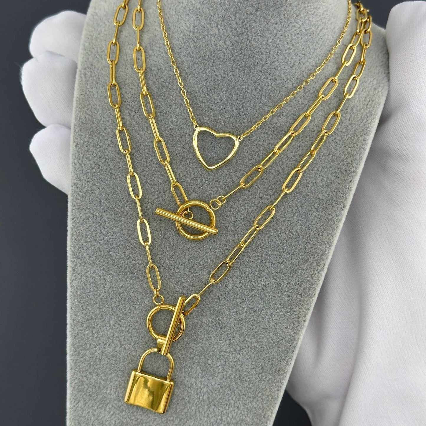 Gemora Special - 18K Goudvergulde "Lock" Halsketting