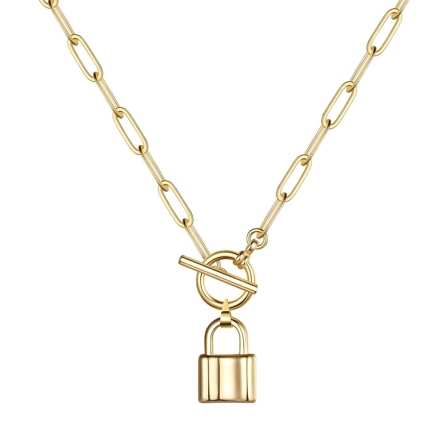 Gemora Special - 18K Goudvergulde "Lock" Halsketting
