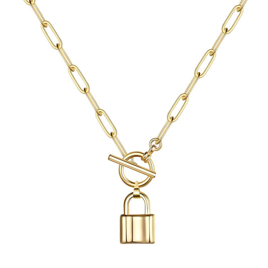 Gemora Special - 18K Goudvergulde "Lock" Halsketting