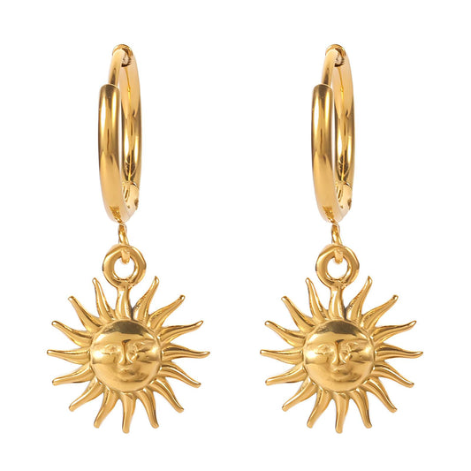Gemora Special - 18K Vergulde "Sun" Oorbellen