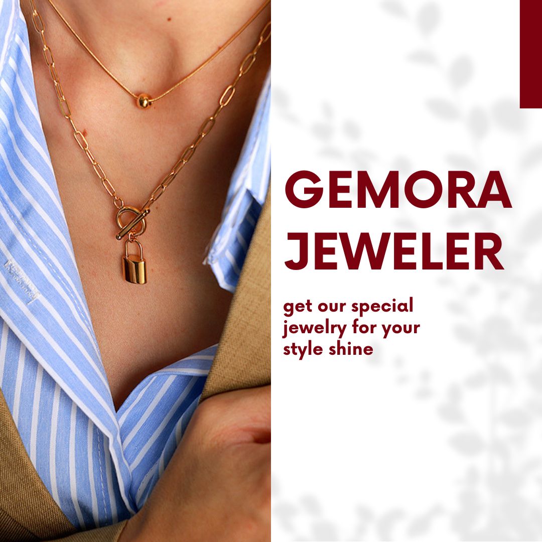 Gemora Special - 18K Goudvergulde "Lock" Halsketting
