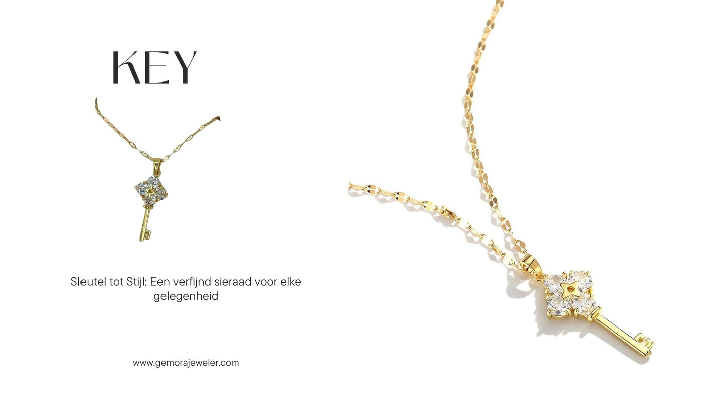 Gemora Special - 18K Vergulde "Key" Halsketting