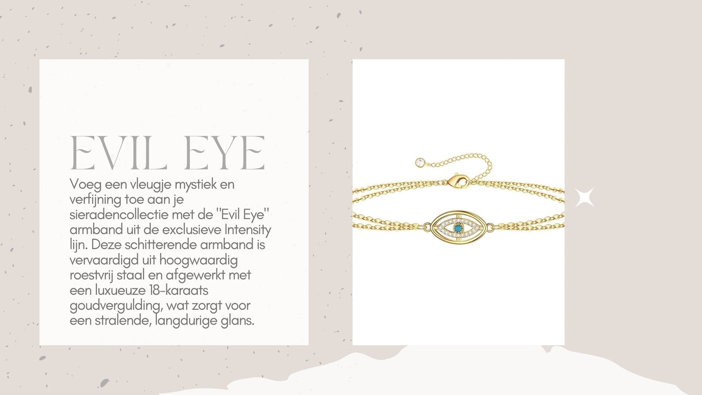 Gemora Special - 18K Vergulde "Evil Eye" Luxe Armband